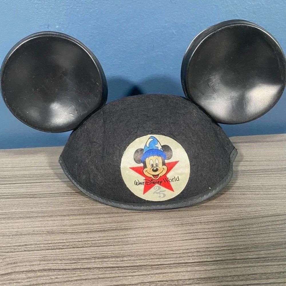 Vintage Walt Disney World 25th‎ Anniversary Mickey Ears Hat 1996 Sorcerer Mickey